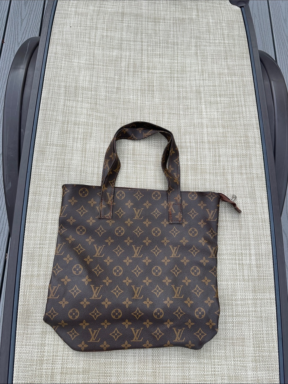 Classic Brown Monogram Tote Bag - Luxury Designer Style